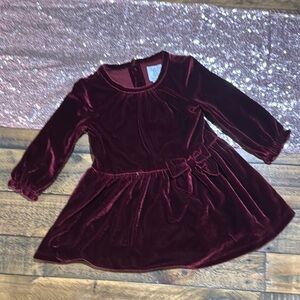 Velvet Burgundy Kids Dress
